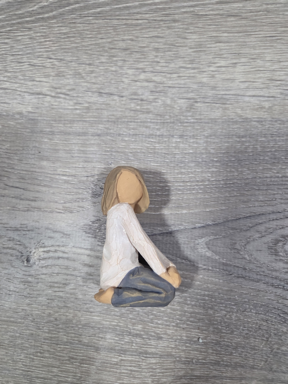 Willow Tree Serene Seated Figurine in White and Blue